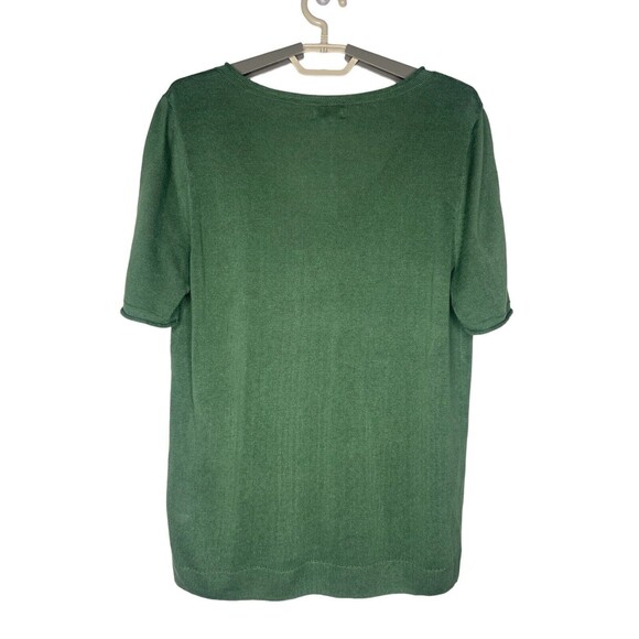 J. Crew Women's Top Size S Linen Blend Green V-Neck Short Sleeve Lagenlook - Picture 12 of 12